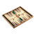 Holz-Backgammon-Satz, „Classic Match“. - Holz-Backgammon-Set mit handgeschnitztem Brett und Stücken
