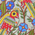 Madhubani painting, 'Friendly Chat' - Madhubani Painting of Birds in a Floral Garden from India