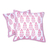 Cotton cushion covers, 'Mughal Blooms' (pair) - Pink and White Floral Pair of Cotton Cushion Covers