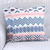 Cotton cushion covers, 'Modern Stripes' (pair) - Pastel and Navy Geometric Pair of Cotton Cushion Covers