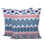 Cotton cushion covers, 'Modern Stripes' (pair) - Pastel and Navy Geometric Pair of Cotton Cushion Covers (image 2a) thumbail