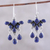 Lapis lazuli waterfall earrings, 'Lapis Dream' - Lapis Lazuli Waterfall Earrings from India thumbail
