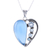 Halskette mit Chalcedon- und Blautopas-Anhänger - Herzhalskette aus Chalcedon und Blautopas aus Indien