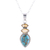 Citrine pendant necklace, 'Gemstone Allure' - Citrine and Composite Turquoise Pendant Necklace from India
