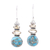 Citrine dangle earrings, 'Peaceful Dazzle' - Citrine and Composite Turquoise Dangle Earrings from India