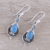Chalcedony and blue topaz dangle earrings, 'Sky Fascination' - Chalcedony and Blue Topaz Dangle Earrings from India
