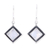 Rainbow moonstone dangle earrings, 'Chic Kites' - Square Rainbow Moonstone Dangle Earrings from India