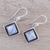 Rainbow moonstone dangle earrings, 'Chic Kites' - Square Rainbow Moonstone Dangle Earrings from India
