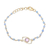 Gold plated amethyst and chalcedony pendant bracelet, 'All Eyes on You' - Gold Plated Amethyst and Chalcedony Pendant Bracelet