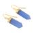 Gold accented chalcedony dangle earrings, 'Sky Blue Bullet' - Gold Accented 30-Carat Chalcedony Dangle Earrings from India (image 2c) thumbail