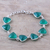 Onyx link bracelet, 'Triangle Dazzle' - 32-Carat Green Onyx Link Bracelet from India (image 2b) thumbail