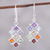 Multi-gemstone dangle earrings, 'Wellness' - Multi-Gemstone Chakra Dangle Earrings from India (image 2) thumbail
