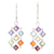 Multi-gemstone dangle earrings, 'Wellness' - Multi-Gemstone Chakra Dangle Earrings from India
