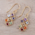 Gold plated multi-gemstone dangle earrings, 'Wellness' - Gold-Plated Multi-Gemstone Chakra Earrings from India (image 2b) thumbail