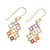 Gold plated multi-gemstone dangle earrings, 'Wellness' - Gold-Plated Multi-Gemstone Chakra Earrings from India (image 2c) thumbail