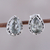 Prasiolite stud earrings, 'Verdant Mist' - 3-Carat Prasiolite Teardrop Stud Earrings from India (image 2) thumbail