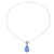 Chalcedony pendant necklace, 'Blue Mist' - Teardrop Chalcedony Pendant Necklace in Blue from India (image 2c) thumbail