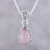 Chalcedony pendant necklace, 'Soft Pink Mist' - Teardrop Chalcedony Pendant Necklace in Pink from India (image 2) thumbail