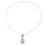 Chalcedon-Anhänger-Halskette, 'Soft Pink Nebel'. - Tropfenförmige Chalcedon-Anhänger-Halskette in Rosa aus Indien