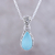 Chalcedony pendant necklace, 'Sky Mist' - Teardrop Chalcedony Pendant Necklace in Aqua from India