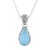 Chalcedony pendant necklace, 'Sky Mist' - Teardrop Chalcedony Pendant Necklace in Aqua from India thumbail