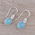 Chalcedony dangle earrings, 'Luminous Sky Blue' - Sky Blue Chalcedony Dangle Earrings from India (image 2b) thumbail