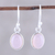Chalcedony dangle earrings, 'Luminous Soft Pink' - Soft Pink Chalcedony Dangle Earrings from India