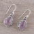 Chalcedony dangle earrings, 'Soft Pink Mist' - Teardrop Chalcedony Dangle Earrings in Pink from India