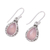 Chalcedony dangle earrings, 'Soft Pink Mist' - Teardrop Chalcedony Dangle Earrings in Pink from India (image 2c) thumbail