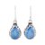 Chalcedony dangle earrings, 'Blue Mist' - Teardrop Chalcedony Dangle Earrings in Blue from India thumbail