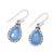 Chalcedony dangle earrings, 'Blue Mist' - Teardrop Chalcedony Dangle Earrings in Blue from India (image 2c) thumbail