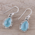 Chalcedony dangle earrings, 'Sky Mist' - Teardrop Chalcedony Dangle Earrings in Aqua from India