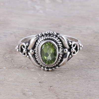 Peridot cocktail ring, Traditional Romantic