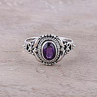Amethyst cocktail ring, Traditional Romantic