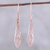 Rose gold plated sterling silver dangle earrings, 'Sword of Delhi' - Rose Gold Plated Sterling Silver Dangle Earrings from India (image 2) thumbail