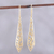 Gold plated sterling silver dangle earrings, 'Sword of Delhi' - Gold Plated Sterling Silver Dangle Earrings from India (image 2) thumbail