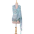 Linen shawl, 'Bay of Bengal' - Lightweight Striped Linen Shawl in Blue from India (image 2a) thumbail