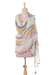 Linen shawl, 'Delightful Stripes in Rainbow' - Lightweight Rainbow Striped Linen Shawl from India (image 2a) thumbail