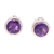 Amethyst stud earrings, 'Spark of Life' - Faceted Amethyst Stud Earrings from India thumbail