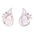 Rhodium plated moonstone button earrings, 'Classic Paisley' - Rhodium Plated Moonstone Paisley Button Earrings from India
