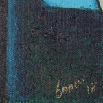 'Pious Ganesha' - Signed Expressionist Painting of Ganesha from India