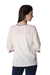 Cotton tunic, 'Desert Flowers' - Embroidered Cotton Tunic in Snow White from India (image 2b) thumbail