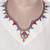 Cotton tunic, 'Desert Flowers' - Embroidered Cotton Tunic in Snow White from India (image 2e) thumbail