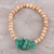 Agate and wood beaded stretch bracelet, 'Natural Mystery in Green' - Wood and Green Agate Beaded Stretch Style Bracelet