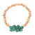 Agate and wood beaded stretch bracelet, 'Natural Mystery in Green' - Wood and Green Agate Beaded Stretch Style Bracelet