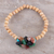 Agate and wood beaded stretch bracelet, 'Natural Mystery in Multi' - Multicolored Agate and Wood Beaded Bracelet