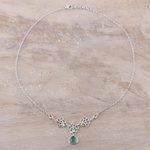Peridot and serpentine pendant necklace, 'Evening Delight' - Sterling Silver Peridot and Serpentine Pendant Necklace