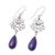 Pendientes colgantes de piedras preciosas múltiples, 'Harmonious Purple Trio' - Pendientes colgantes de labradorita de amatista y charoita de ley