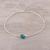 Onyx pendant anklet, 'Sleek Wheel' - Green Onyx Pendant Anklet from India