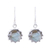 Labradorite dangle earrings, 'Evening Bloom' - Round Sterling Silver and Labradorite Dangle Earrings thumbail